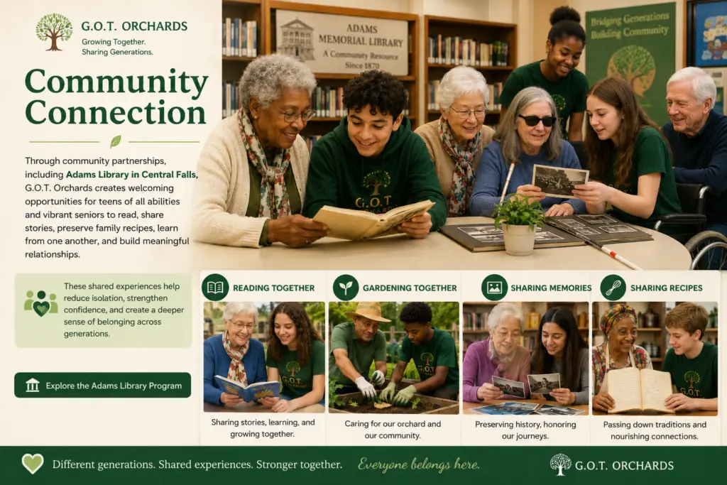 Neighbors learning and connecting in a shared community space